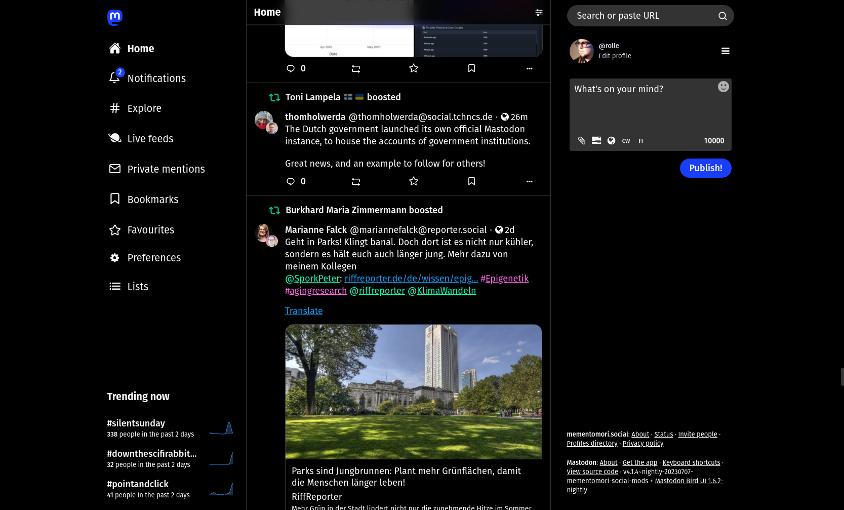 Screenshot of an ultra accessible theme with larger font sizes, better contrast and so forth